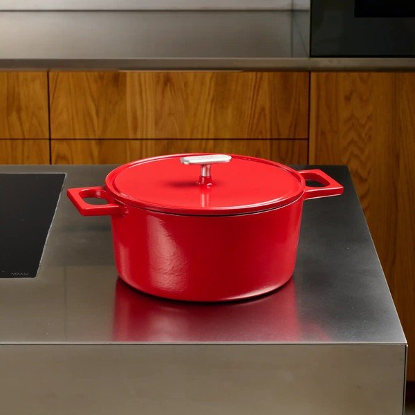 Indukciós tűzhelyhez alkalmas öntöttvas lábas fedővel 5,5 l Mattia 3.0 – FABINI-image-1