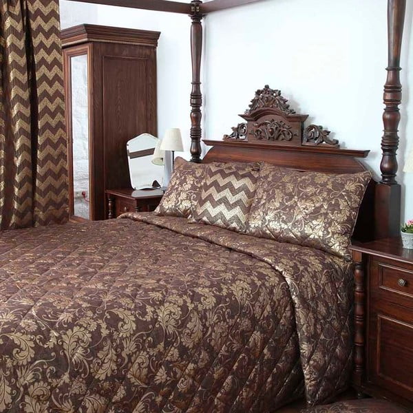 Elegance barna ágytakaró és párnahuzat szett - Apolena