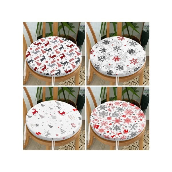 Székpárna szett karácsonyi mintával 4 db-os  ø 40 cm Snowflakes – Mila Home-image-1