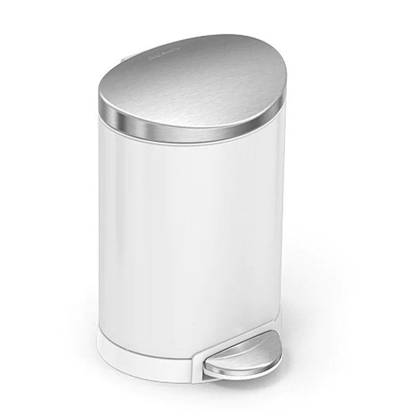 Fehér acél pedálos szemetes 6 l – simplehuman-image-3