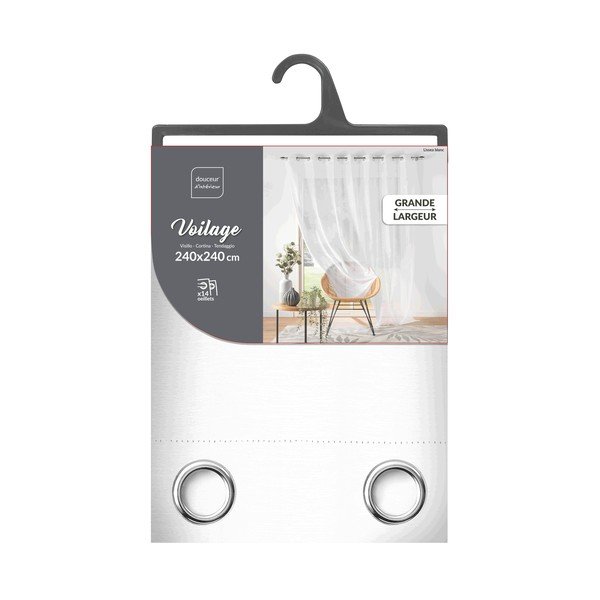Fehér voile fényáteresztő függöny 240x240 cm Lissea – douceur d'intérieur-image-3