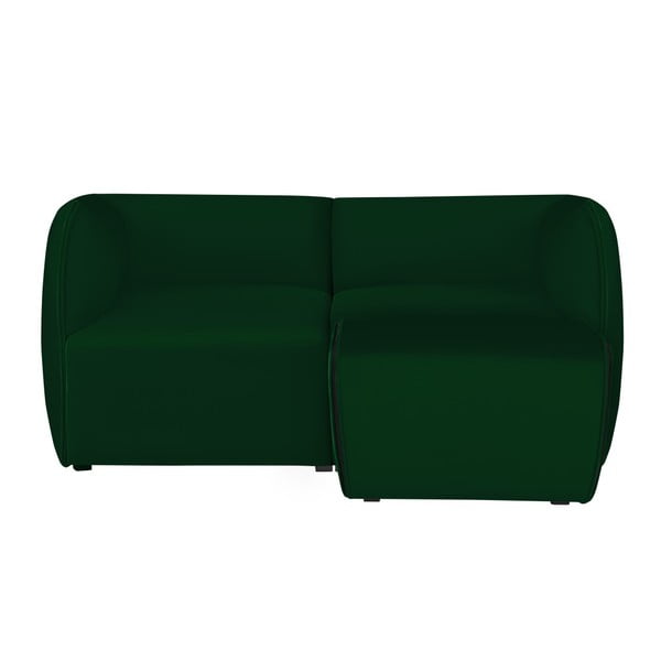 Ebbe zöld 2 személyes moduláris kanapé fekvőfotellel - Norrsken