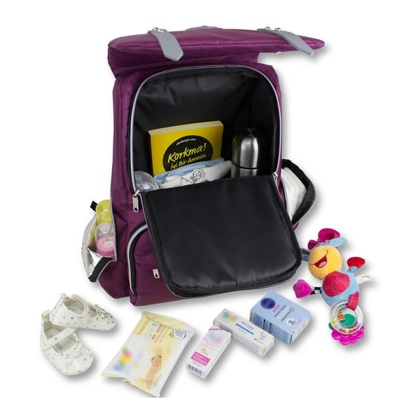 MOTHER STAR Baby Care Backpack lila hátizsák anyukáknak USB csatlakozóval - My Valice-image-4