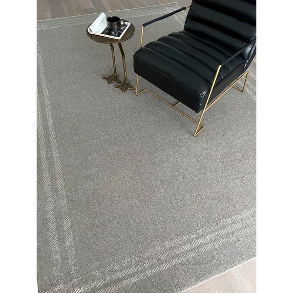 Antracitszürke gyapjú szőnyeg 300x400 cm Calisia M Grid Rim – Agnella-image-1