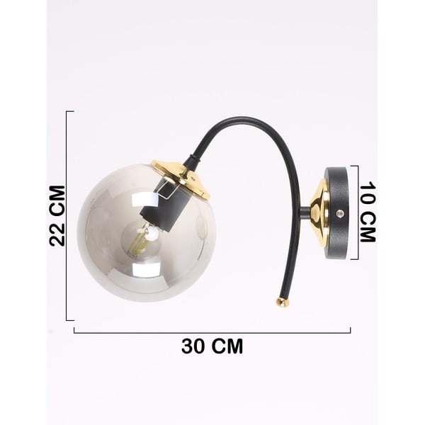 Fekete-szürke fali lámpa ø 15 cm Yoyo – Squid Lighting-image-4