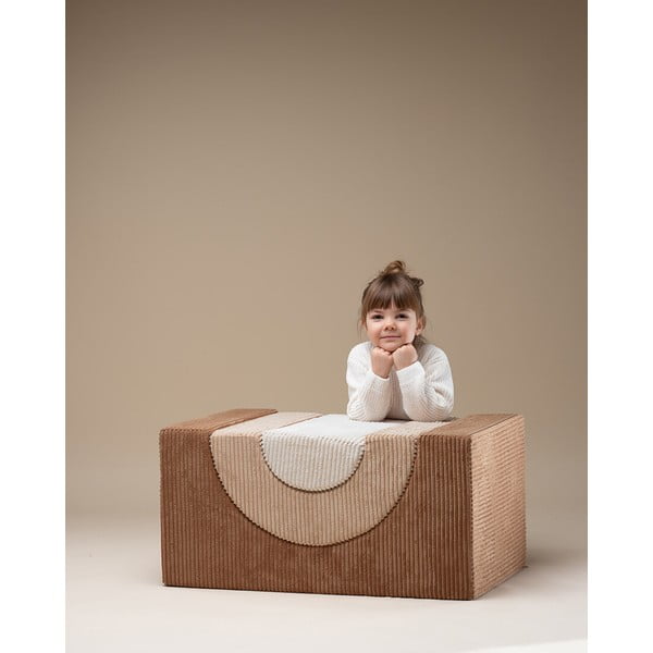 Barna kordbársony habszivacs játszótér 3 db-os magasság 37 cm 75x49 cm Rainbow Montessori – Wigiwama-image-3