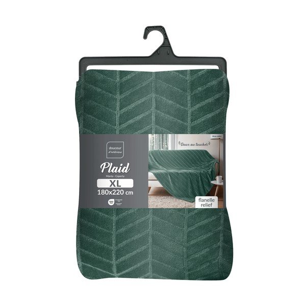 Zöld mikroflanel ágytakaró 180x220 cm Arya – douceur d'intérieur-image-4