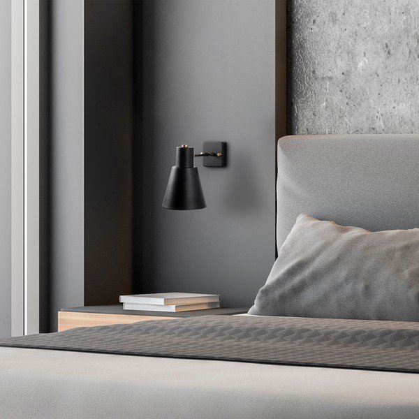 Fekete-aranyszínű fali lámpa ø 14 cm Funnel – Opviq lights-image-3