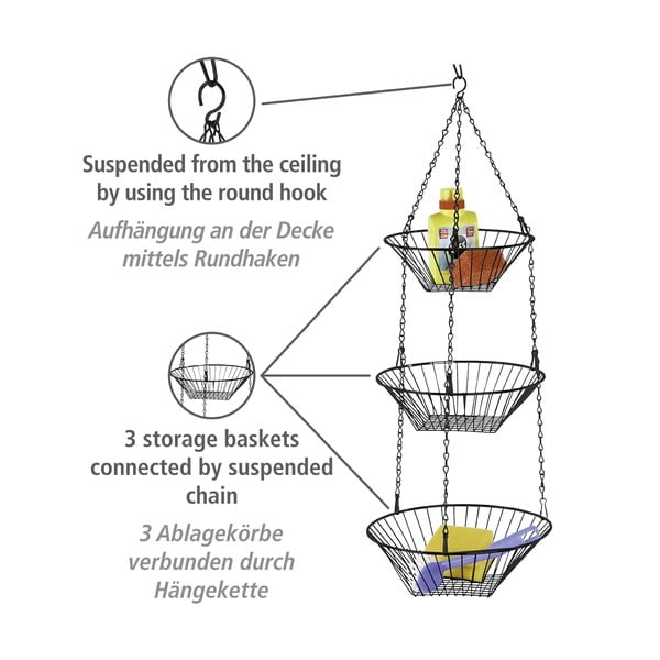 Fém függő gyümölcsös kosár Trio – Wenko-image-3