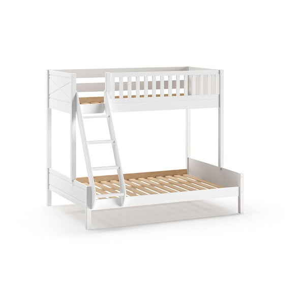 Fehér emeletes borovi fenyő gyerekágy tárolóhellyel 140x200-90x200 cm SCOTT – Vipack-image-2