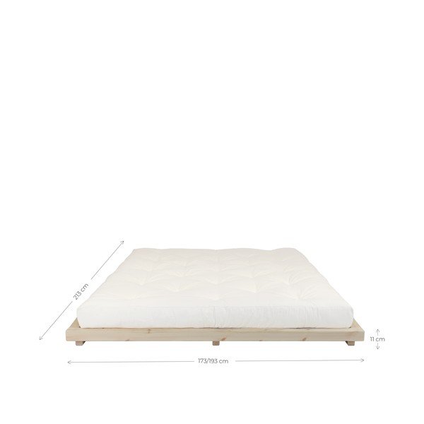 Dock Double Latex Natural Clear/Natural borovi fenyőfa franciaágy matraccal, 180 x 200 cm - Karup Design-image-4