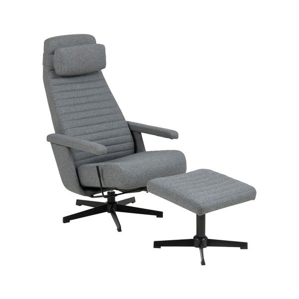 Tranby sötétszürke állítható fotel lábtartóval - Actona-image-2