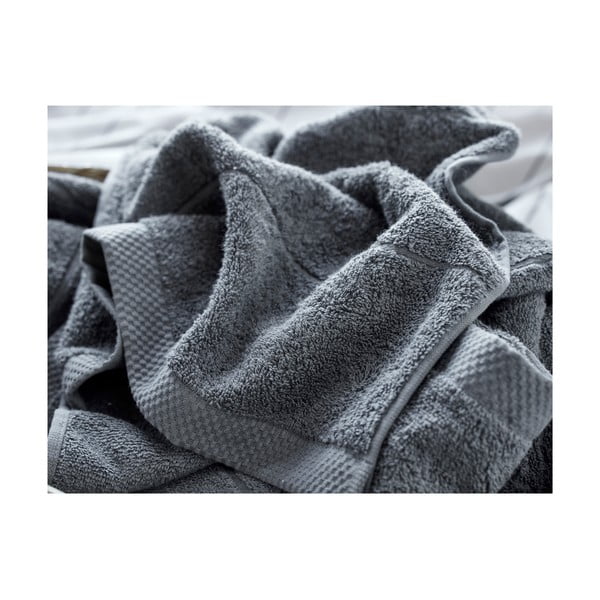 Sötétszürke frottír pamut törölköző 50x100 cm Line – Södahl-image-2