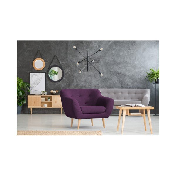 Sicile lila fotel világos lábakkal - Mazzini Sofas-image-4