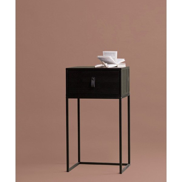 Zola fekete fiókos éjjeliszekrény - WOOOD-image-2