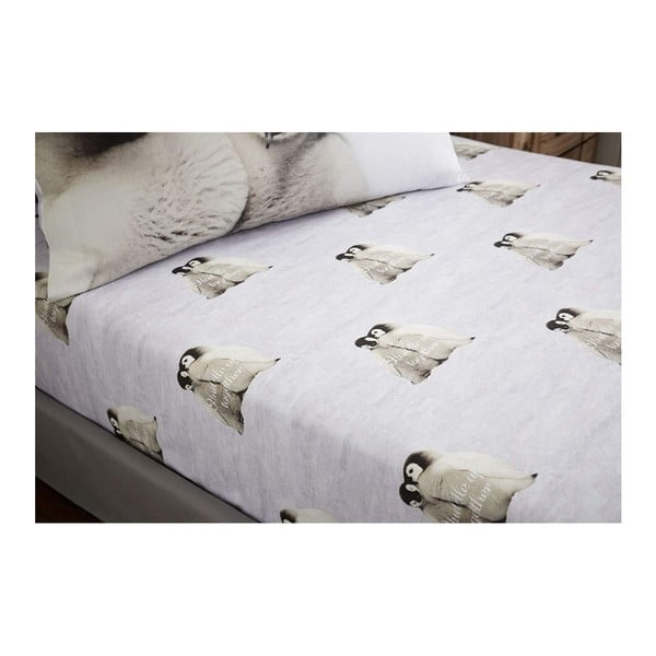 Pinguin gyerek lepedő egyszemélyes ágyra, 90 x 190 cm - Catherine Lansfield