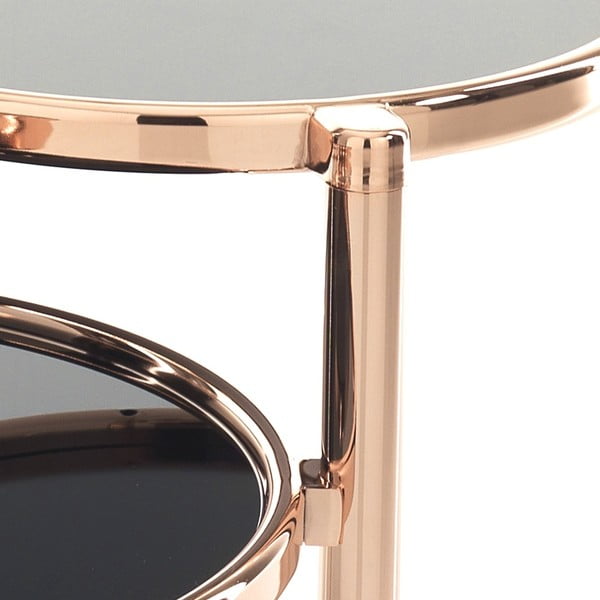 Tree Rings Cooper rézszínű-fekete forgatható dohányzóasztal, ⌀ 50 cm - Tomasucci-image-3