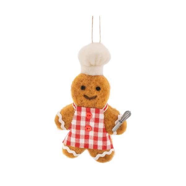 Textil karácsonyfadísz 8 cm Pastry Chef Gingerbread – Sass & Belle