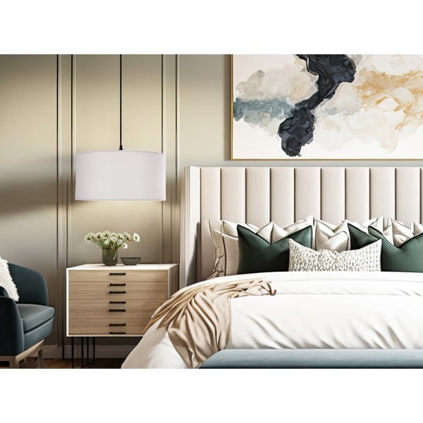 Fehér függőlámpa textil búrával ø 40 cm Shanti – Candellux Lighting-image-1