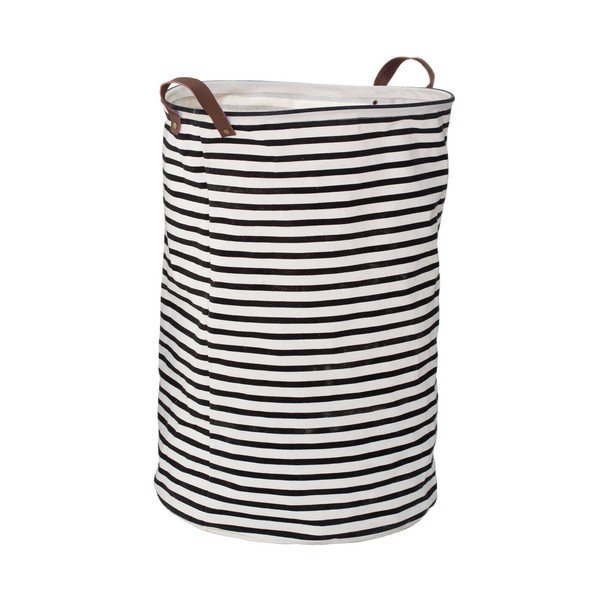 Fekete-fehér textil szennyeskosár 54 l Stripe – Premier Housewares