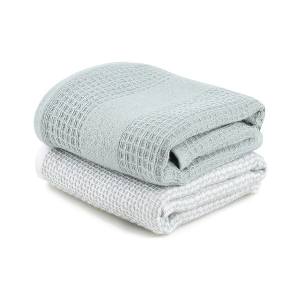 Mentazöld-szürke darázsmintás törölköző szett 2 db-os 40x60 cm Betty – Foutastic