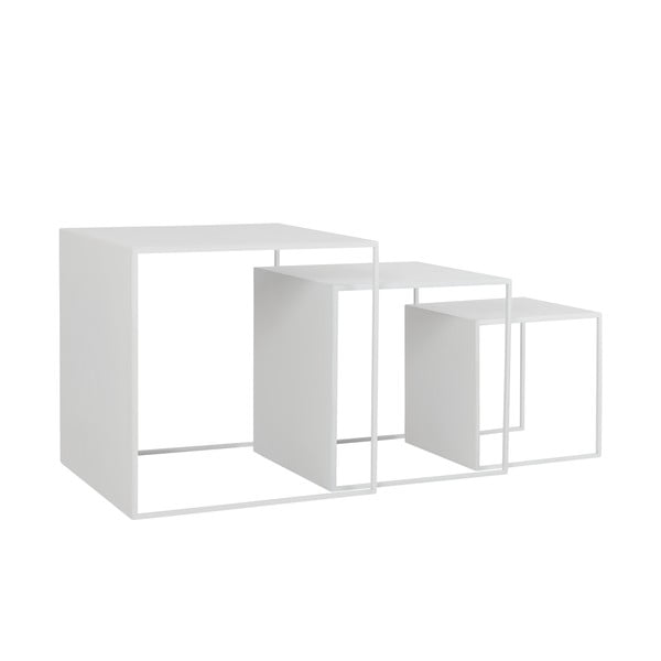 2Wall 3 részes fehér tárolóasztal szett - Custom Form