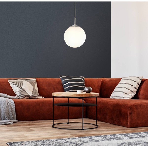 Fehér-ezüstszínű függőlámpa üveg búrával ø 20 cm RONDO – EGLO-image-3