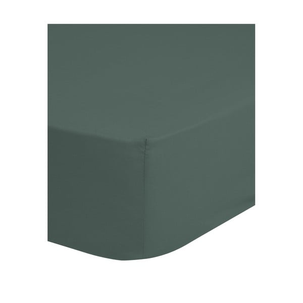 Zöld-szürke gumis pamut lepedő 180x200 cm – Good Morning-image-1