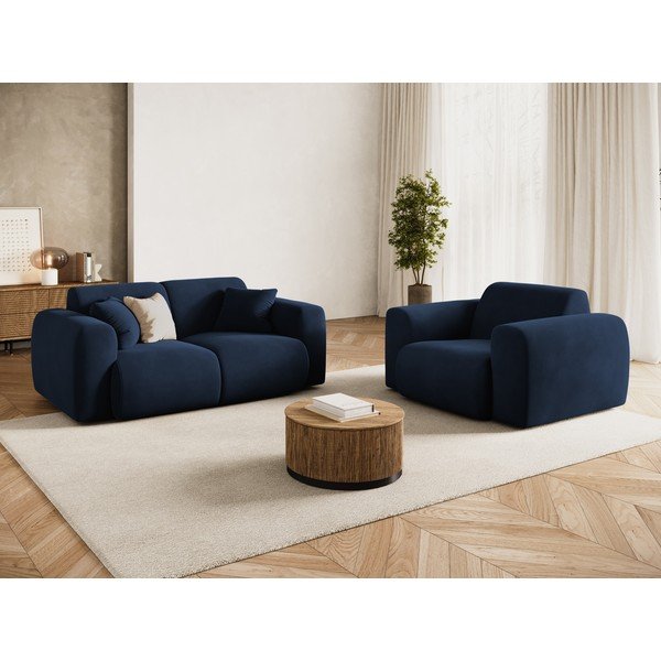Sötétkék bársony kanapé 170 cm Molino – Micadoni -image-1