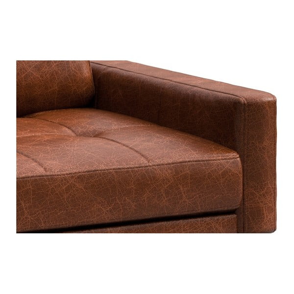 Musso Tufted konyakbarna bőr kanapé bal oldali fekvőfotellel - MESONICA-image-4