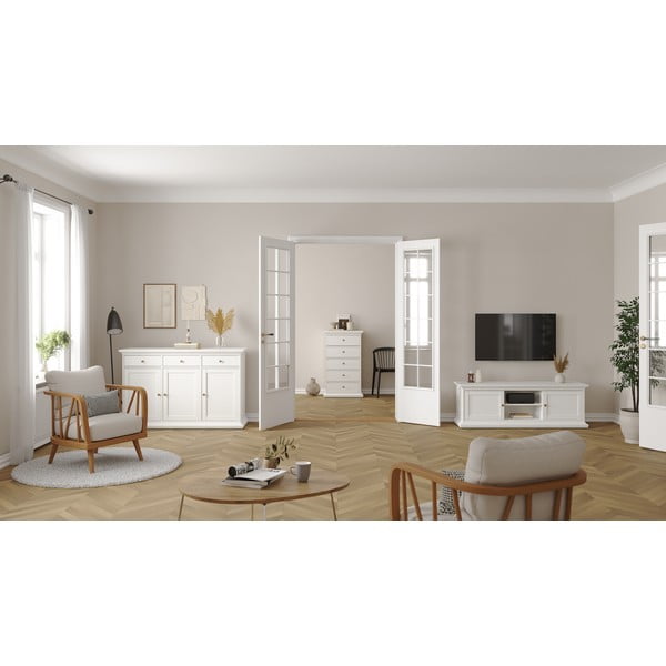 Fehér alacsony komód 144x92 cm Paris – Tvilum-image-1