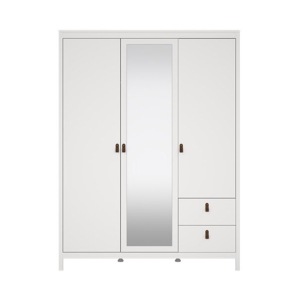 Fehér ruhásszekrény tükörrel 150x199x58 cm Madrid – Tvilum-image-2