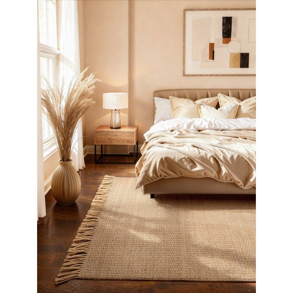 Natúr színű kétoldalas-kézi szövésű juta szőnyeg 200x300 cm Fjord – Hanse Home-image-1