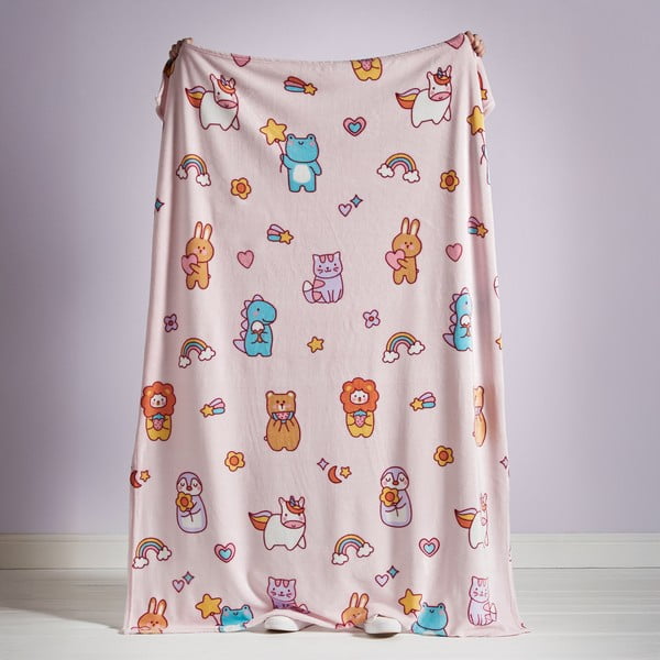 Rózsaszín fleece gyerek takaró 130x170 cm Forever Together – Catherine Lansfield-image-2