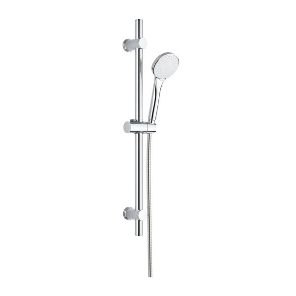 Ezüstszínű rozsdamentes acél zuhanyszett kézi tussal-tolható tartóval 70 cm Uno – Allstar