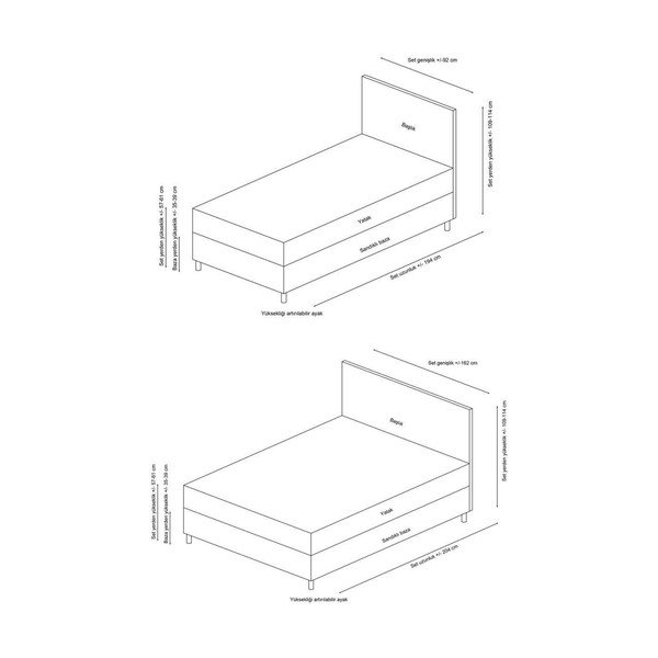 Bézs kárpitozott ágyneműtartós franciaágy ágyráccsal 140x200 cm Safir – Kalune Design-image-3