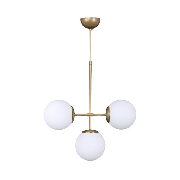 Fehér-aranyszínű függőlámpa üveg búrával ø 15 cm Seagull – Squid Lighting