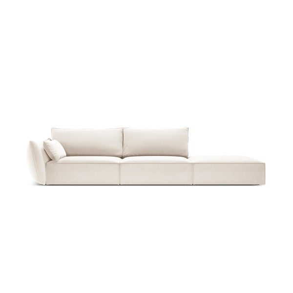 Bézs bársony kanapé, bal oldali 264 cm Vanda – Mazzini Sofas
