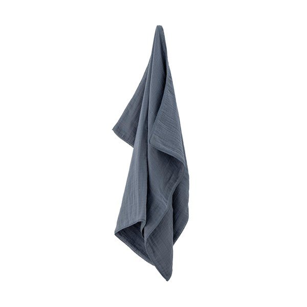 Sötétkék pamut gyerek takaró 100x80 cm Muslin - Bloomingville Mini-image-3