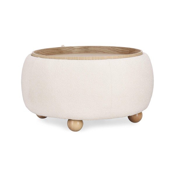 Krémszínű buklé puff Irisha – Bizzotto-image-2