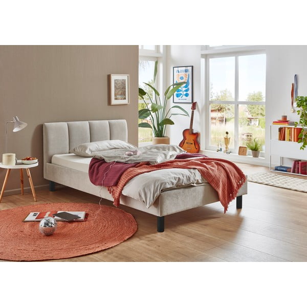 Bézs kárpitozott egyszemélyes ágy ágyrács nélkül 120x200 cm Joker – Meise Möbel-image-1