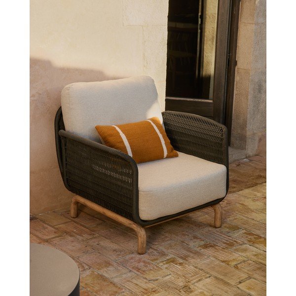 Bézs párnázott kerti fotel Alipa – Kave Home-image-1