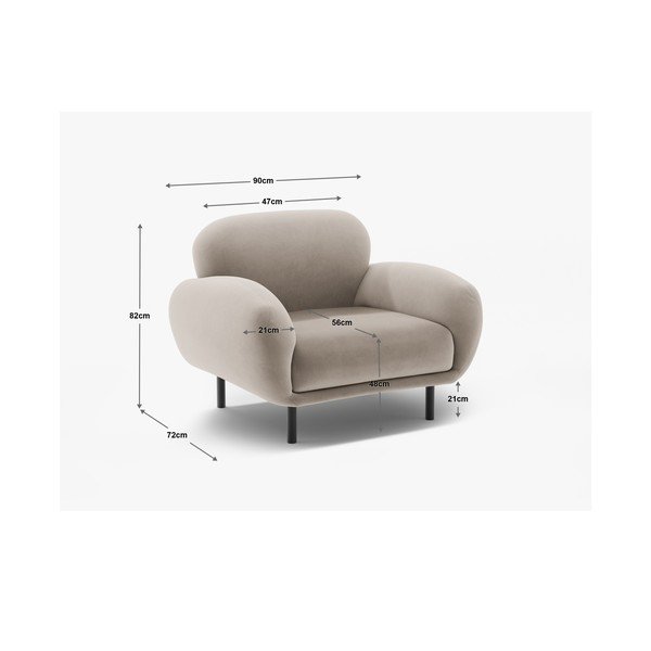 Sötétkék buklé fotel Poppy – Micadoni -image-4