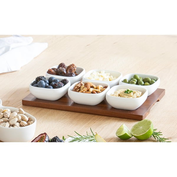 Fehér porcelán szervírozó készlet 6 db-os Essentials – Ladelle-image-1