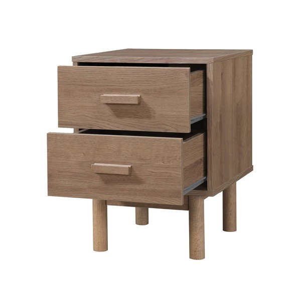 Natúr színű éjjeliszekrény tölgyfa dekorral Melanie – Støraa-image-3