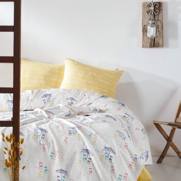 Frost pamut ágytakaró lepedővel egyszemélyes ágyhoz, 160 x 220 cm