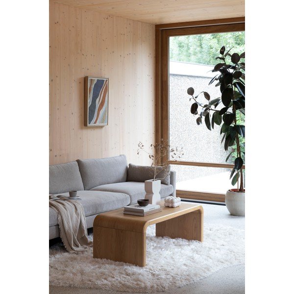 Natúr színű dohányzóasztal tölgyfa dekorral 60x120 cm Brave – Zuiver-image-1