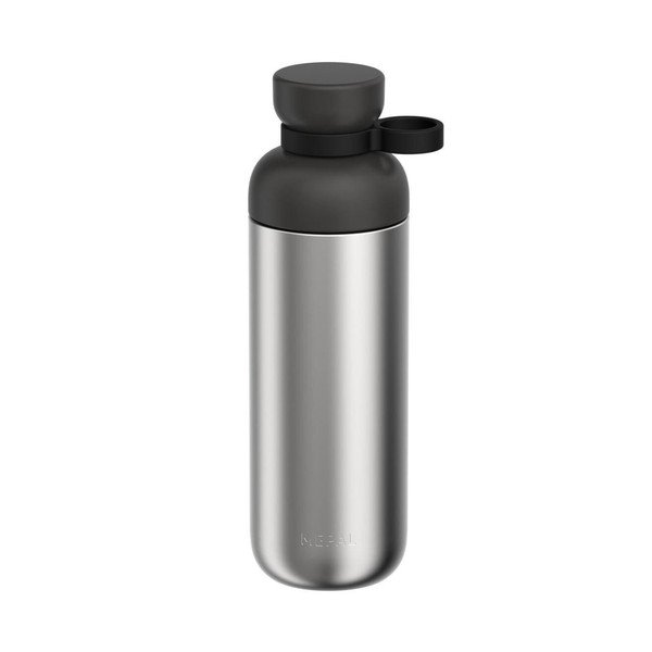 Fekete-ezüstszínű rozsdamentes acél ivópalack 700 ml Vita – Mepal