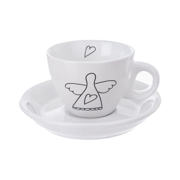 Fekete-fehér kerámia csésze szett 2 db-os 90 ml – Orion-image-1