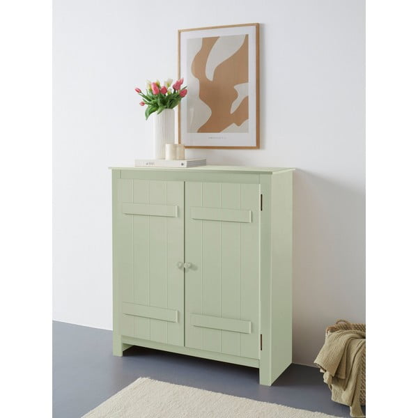 Világoszöld borovi fenyő szekrény 100x110 cm Bertram – Støraa-image-1